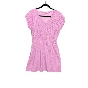 Copper Key Lavender Eyelet Lace Mini Summer Dress Women’s Size Large Cottagecore